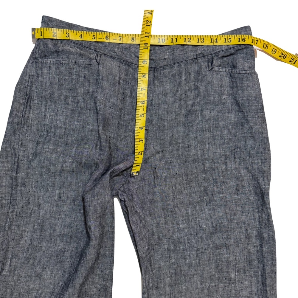 J. Jill Linen Cropped Wide Leg Pants in Charcoal Size Medium Petite - Picture 5 of 9
